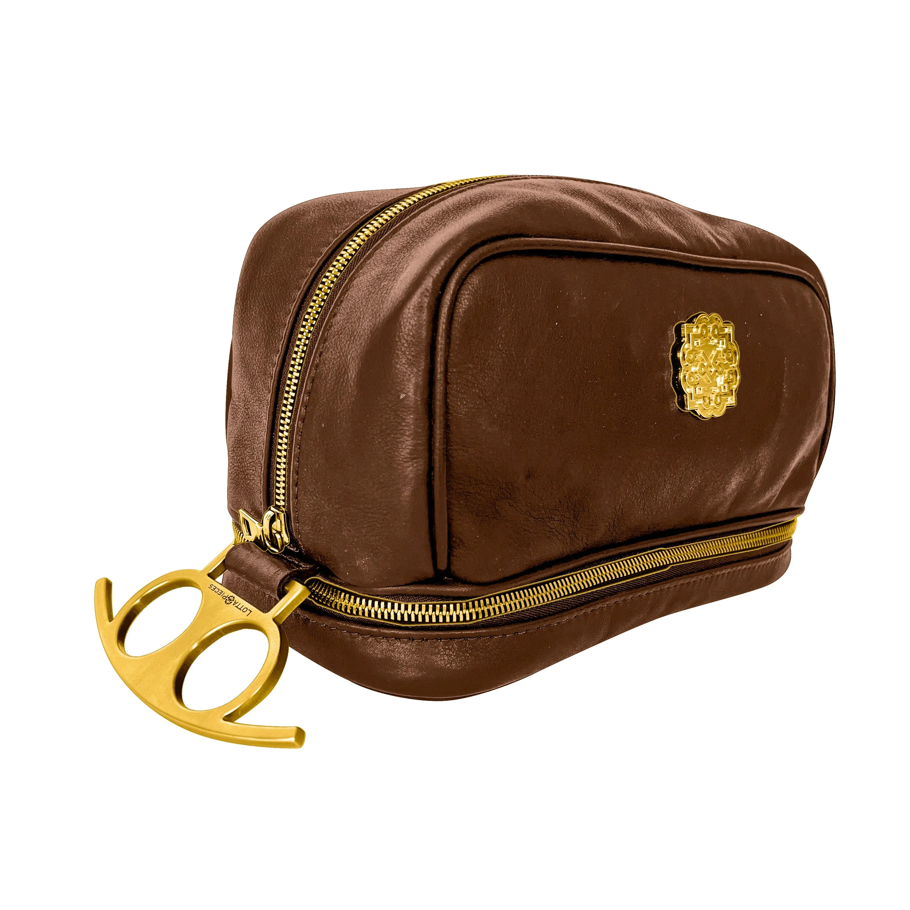 Lotta Pieces | 007 Leather Toiletry Bag With Hidden Compartments