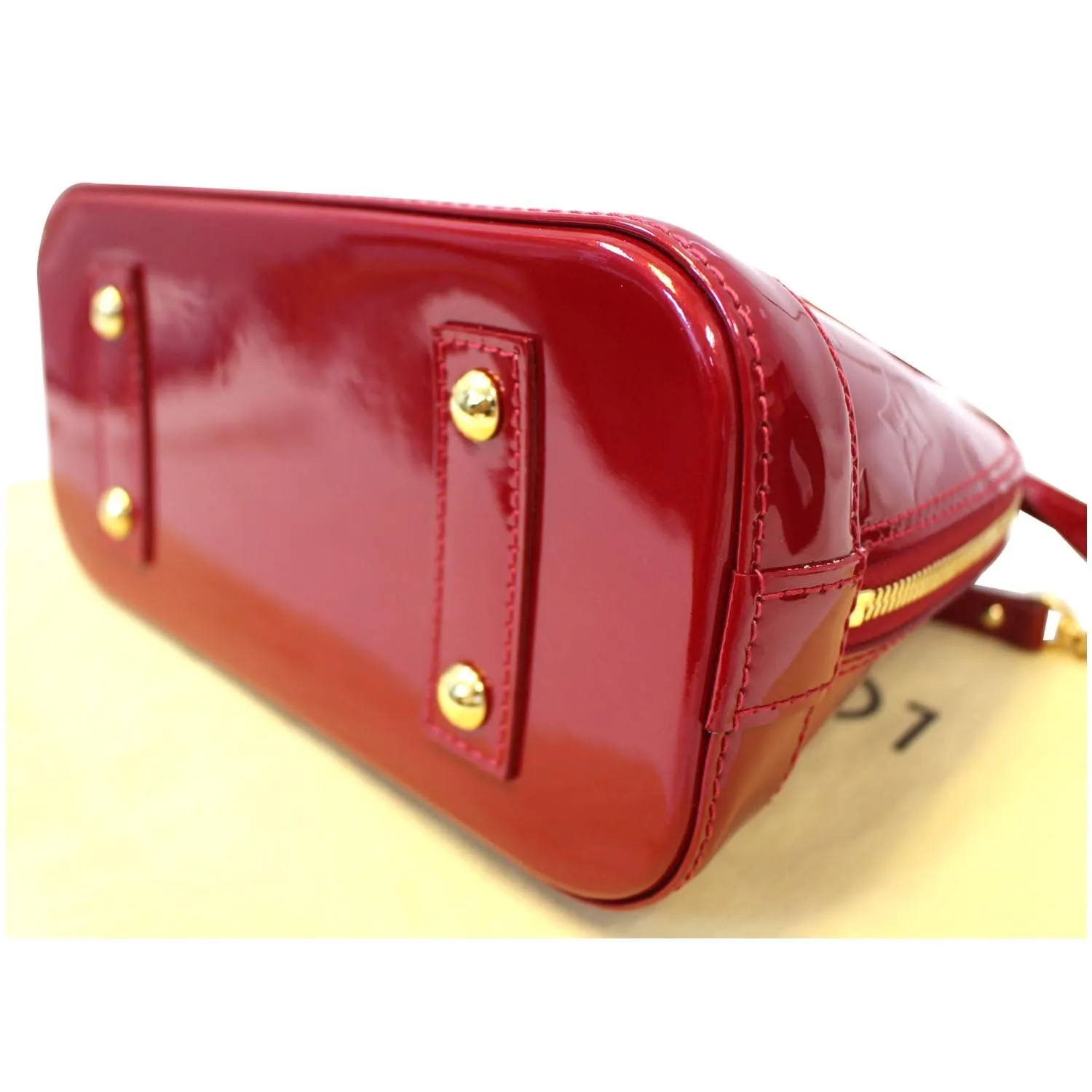 LOUIS VUITTON Alma BB Vernis Leather Satchel Crossbody Bag