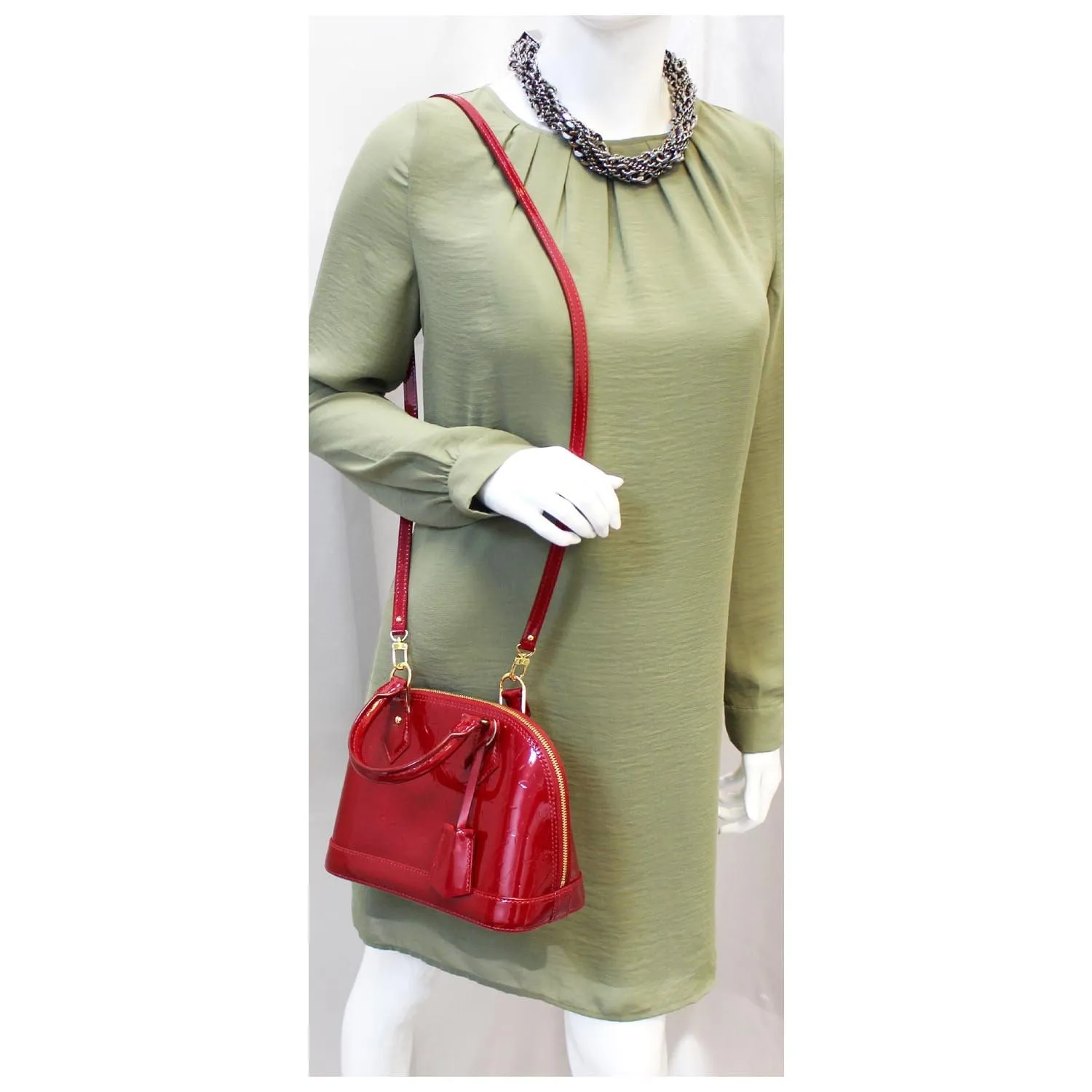 LOUIS VUITTON Alma BB Vernis Leather Satchel Crossbody Bag