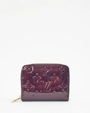 Louis Vuitton Amarante Vernis Monogram Patent Compact Zippy Wallet