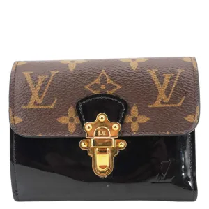 LOUIS VUITTON Cherrywood Monogram Canvas Compact Wallet Black