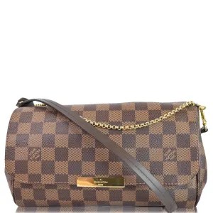 LOUIS VUITTON Favorite MM Damier Ebene Crossbody Bag Brown