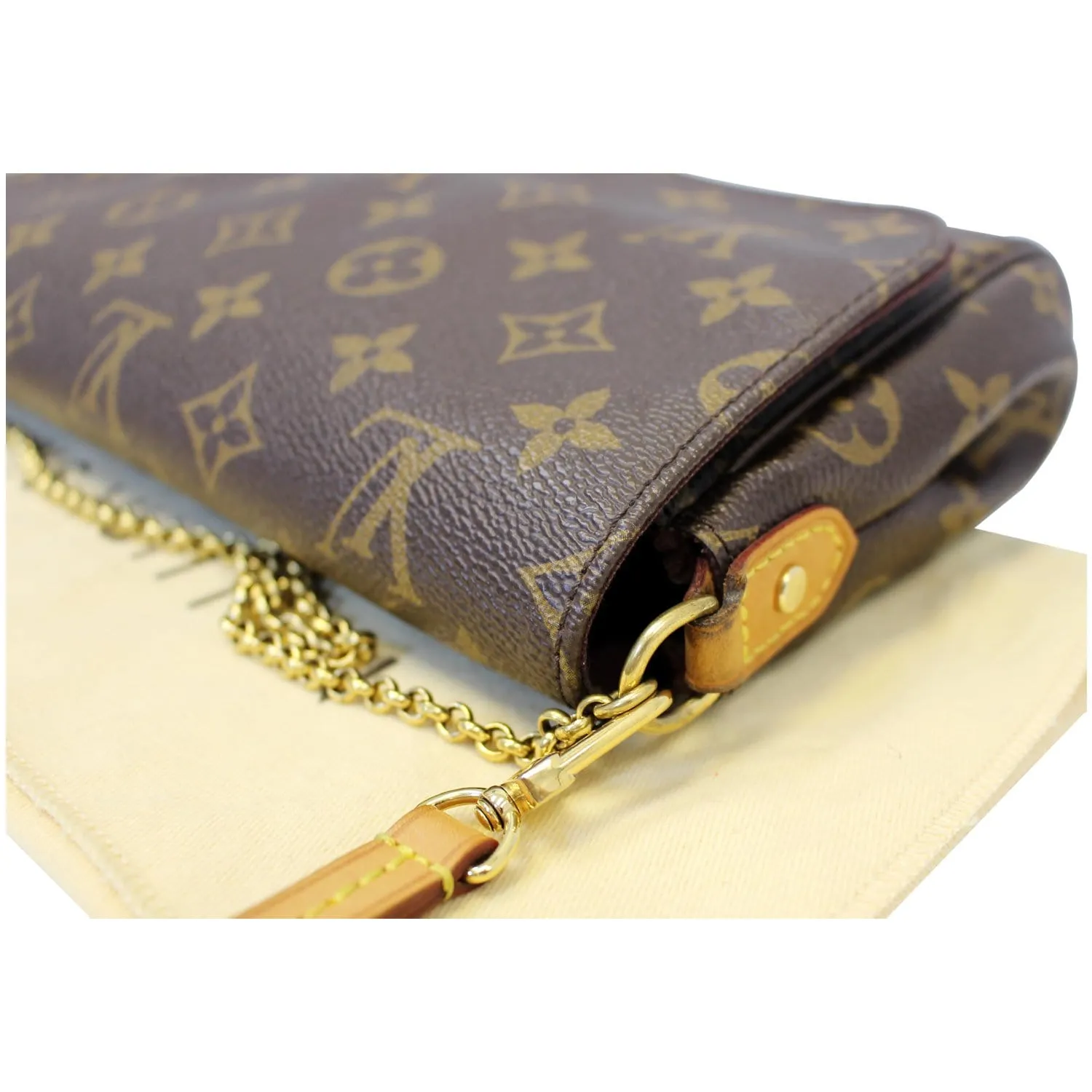 LOUIS VUITTON Favorite MM Monogram Canvas Crossbody Bag Brown