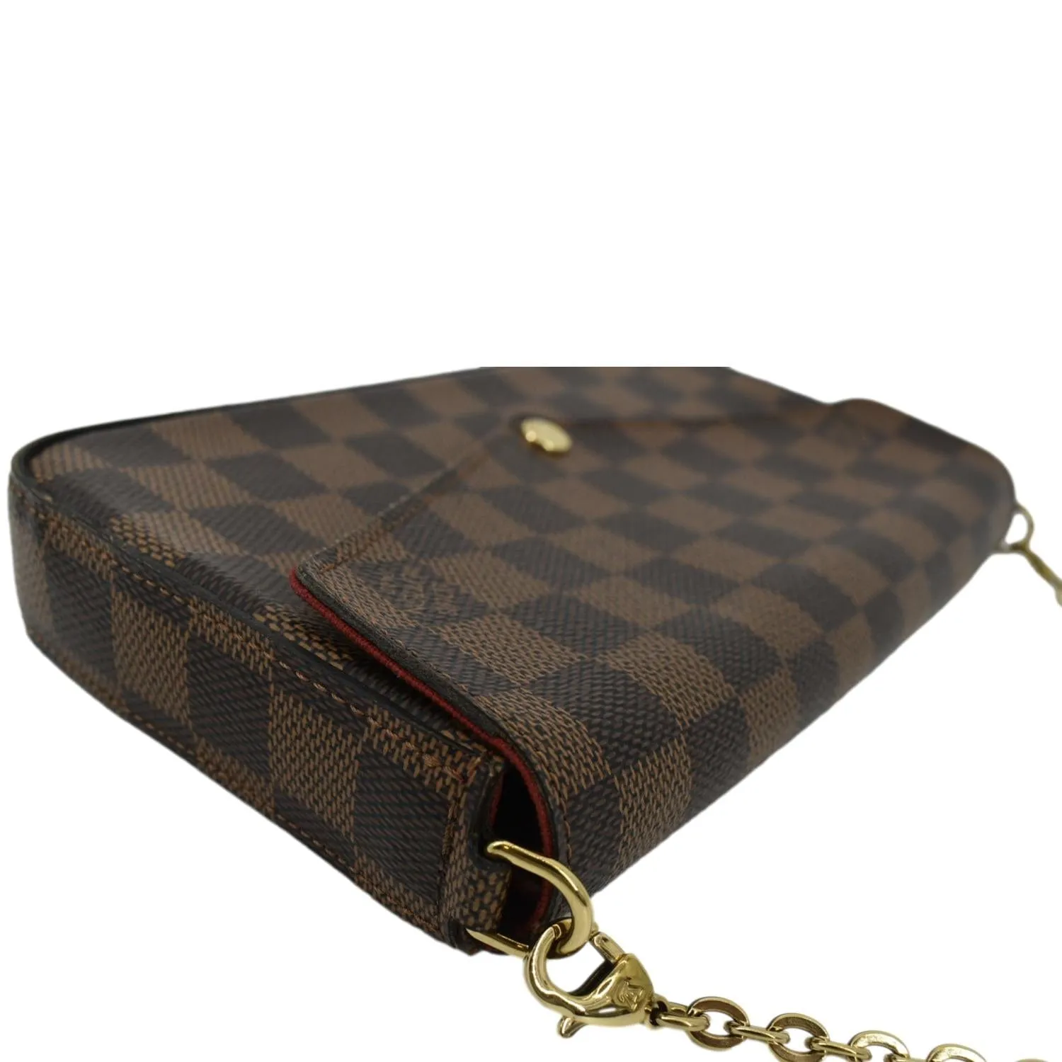LOUIS VUITTON Felicie Damier Ebene Pochette Crossbody Bag Brown