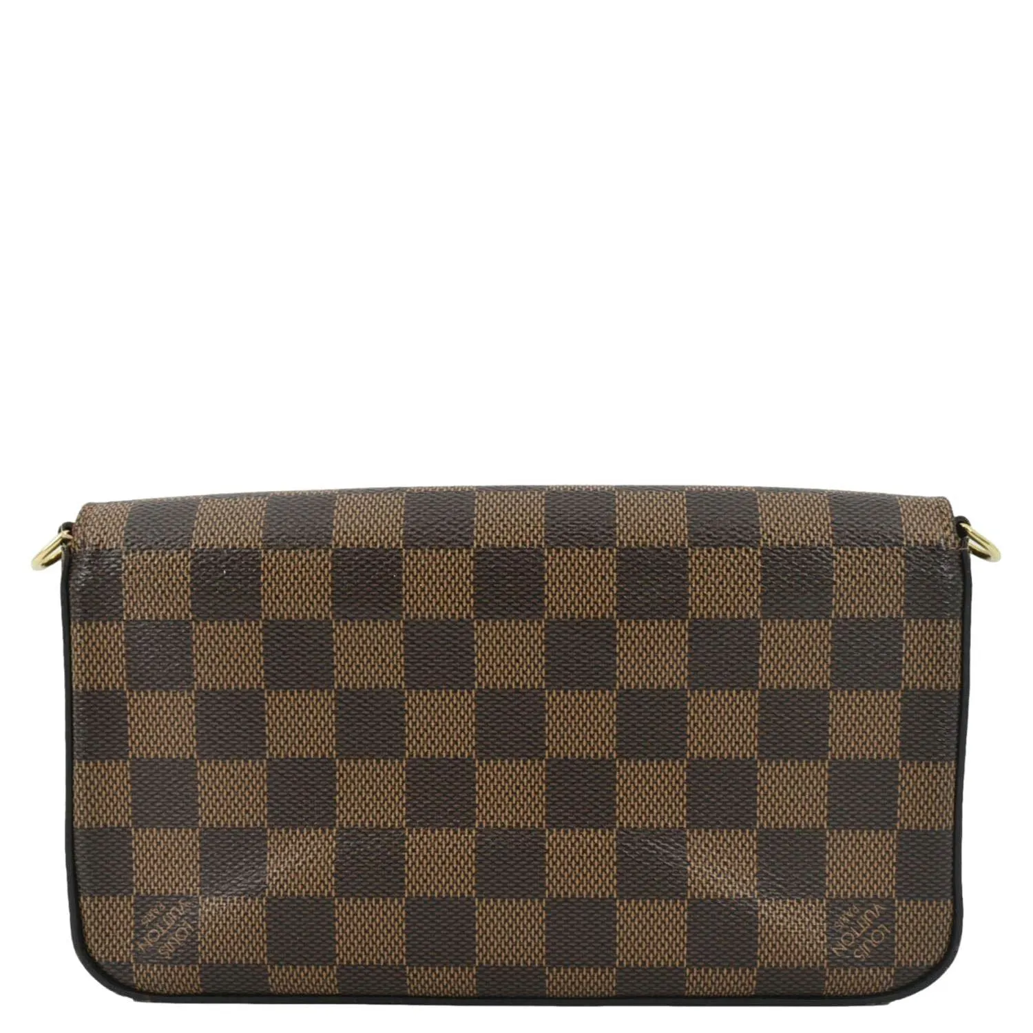 LOUIS VUITTON Felicie Damier Ebene Pochette Crossbody Bag Brown