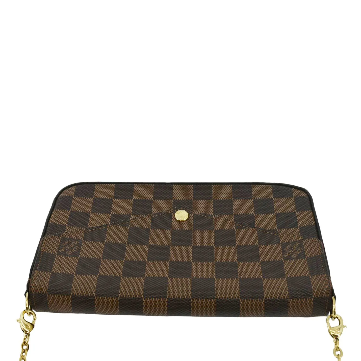 LOUIS VUITTON Felicie Damier Ebene Pochette Crossbody Bag Brown
