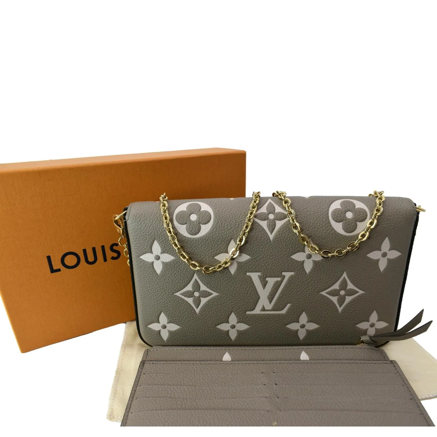 LOUIS VUITTON Felicie Pochette Monogram Empreinte Crossbody Bag Bicolor