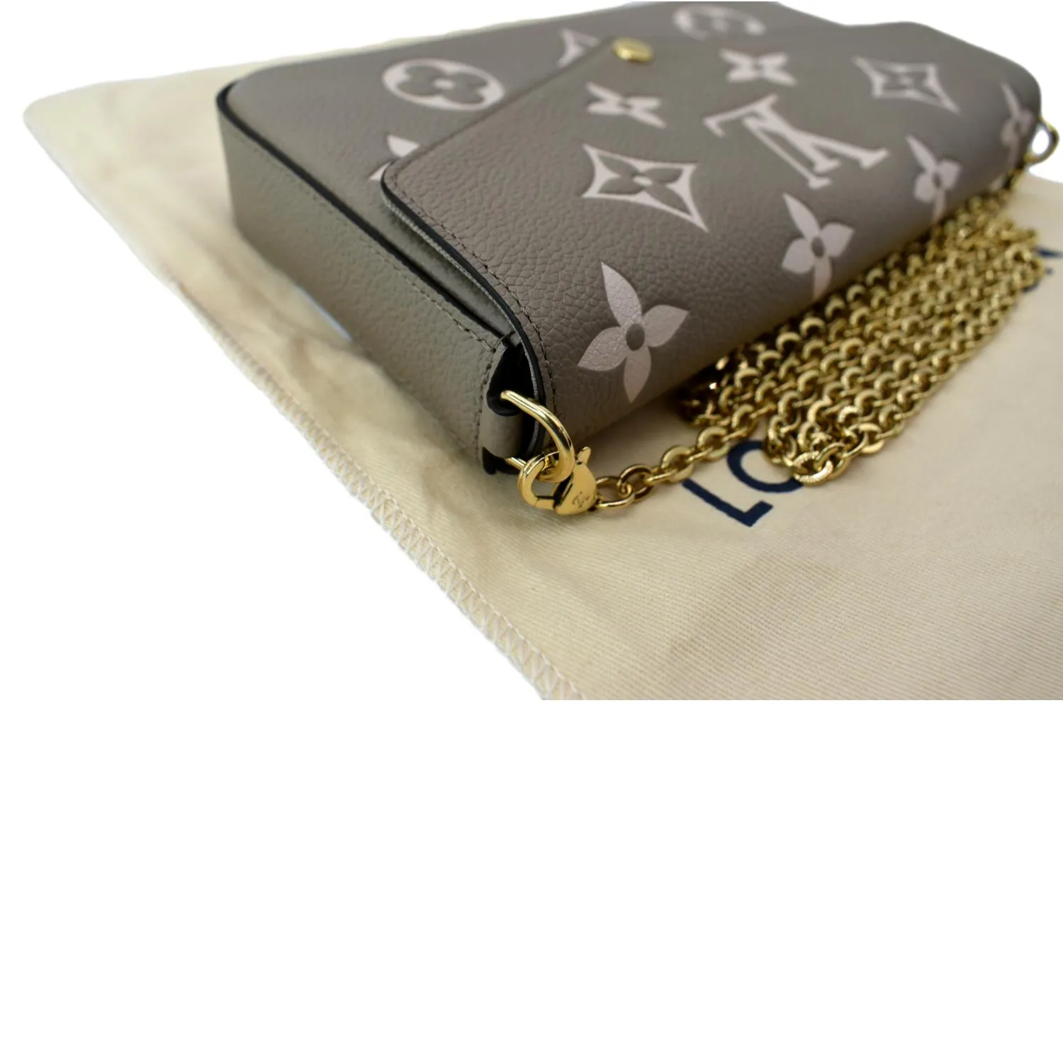 LOUIS VUITTON Felicie Pochette Monogram Empreinte Crossbody Bag Bicolor