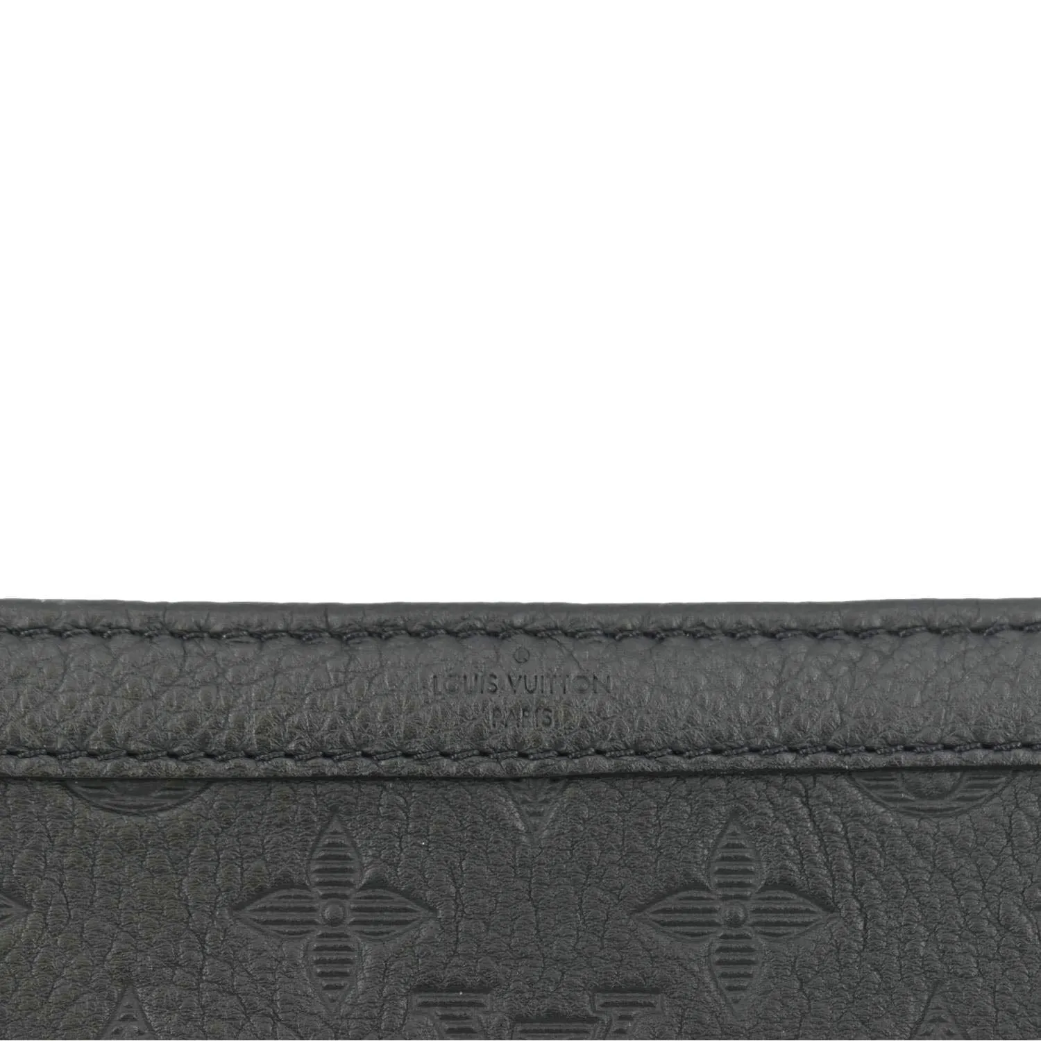 LOUIS VUITTON Gaston Wearable Monogram Shadow Leather Wallet Crossbody Bag Black