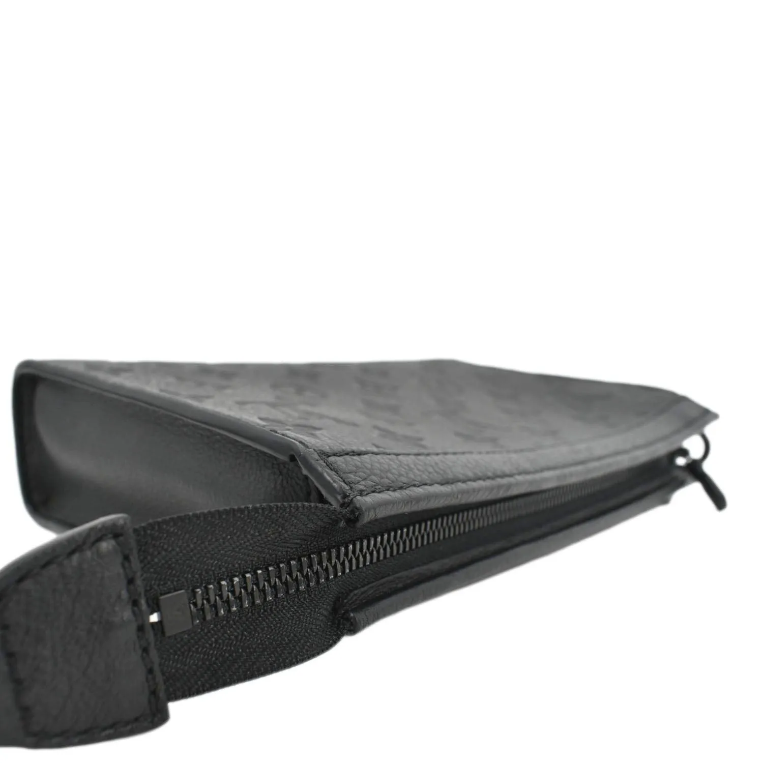 LOUIS VUITTON Gaston Wearable Monogram Shadow Leather Wallet Crossbody Bag Black