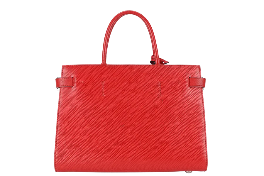 LOUIS VUITTON M54811 RED EPI LEATHER TWIST TOTE BAG SILVER HARDWARE WITH DUST COVER AND BOX