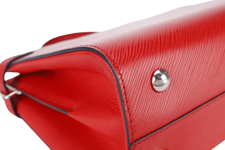 LOUIS VUITTON M54811 RED EPI LEATHER TWIST TOTE BAG SILVER HARDWARE WITH DUST COVER AND BOX