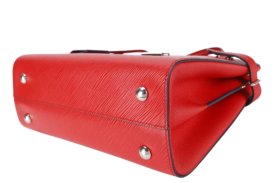 LOUIS VUITTON M54811 RED EPI LEATHER TWIST TOTE BAG SILVER HARDWARE WITH DUST COVER AND BOX