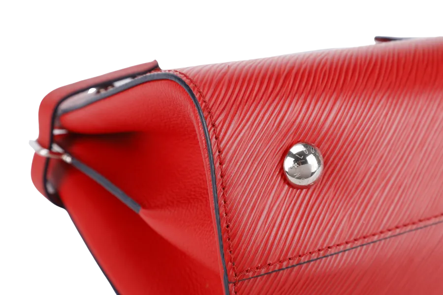LOUIS VUITTON M54811 RED EPI LEATHER TWIST TOTE BAG SILVER HARDWARE WITH DUST COVER AND BOX