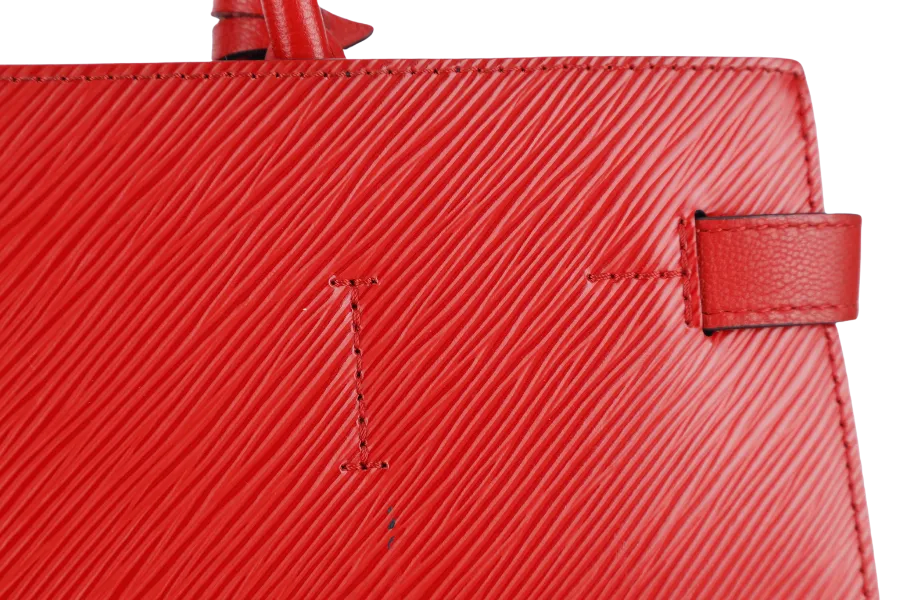 LOUIS VUITTON M54811 RED EPI LEATHER TWIST TOTE BAG SILVER HARDWARE WITH DUST COVER AND BOX