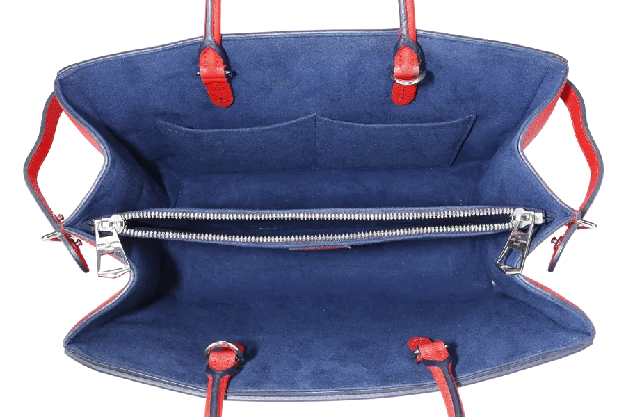 LOUIS VUITTON M54811 RED EPI LEATHER TWIST TOTE BAG SILVER HARDWARE WITH DUST COVER AND BOX