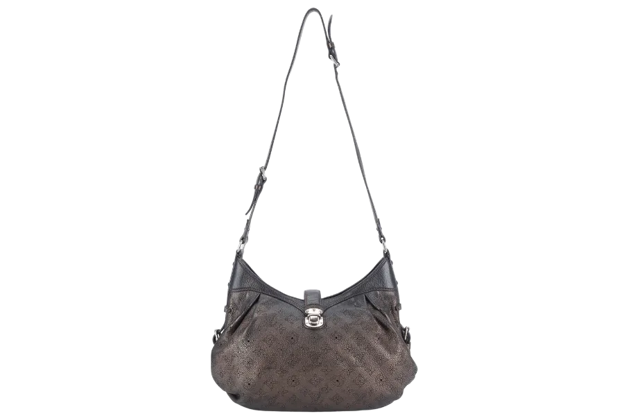 LOUIS VUITTON MAHINA BAG METALLIC BRONZE LEATHER SILVER HARDWARE NO DUST COVER