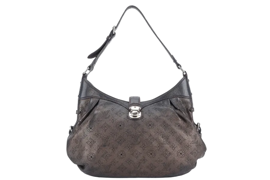 LOUIS VUITTON MAHINA BAG METALLIC BRONZE LEATHER SILVER HARDWARE NO DUST COVER
