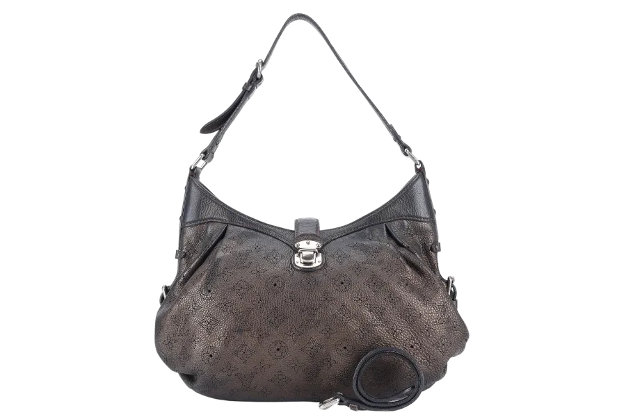 LOUIS VUITTON MAHINA BAG METALLIC BRONZE LEATHER SILVER HARDWARE NO DUST COVER