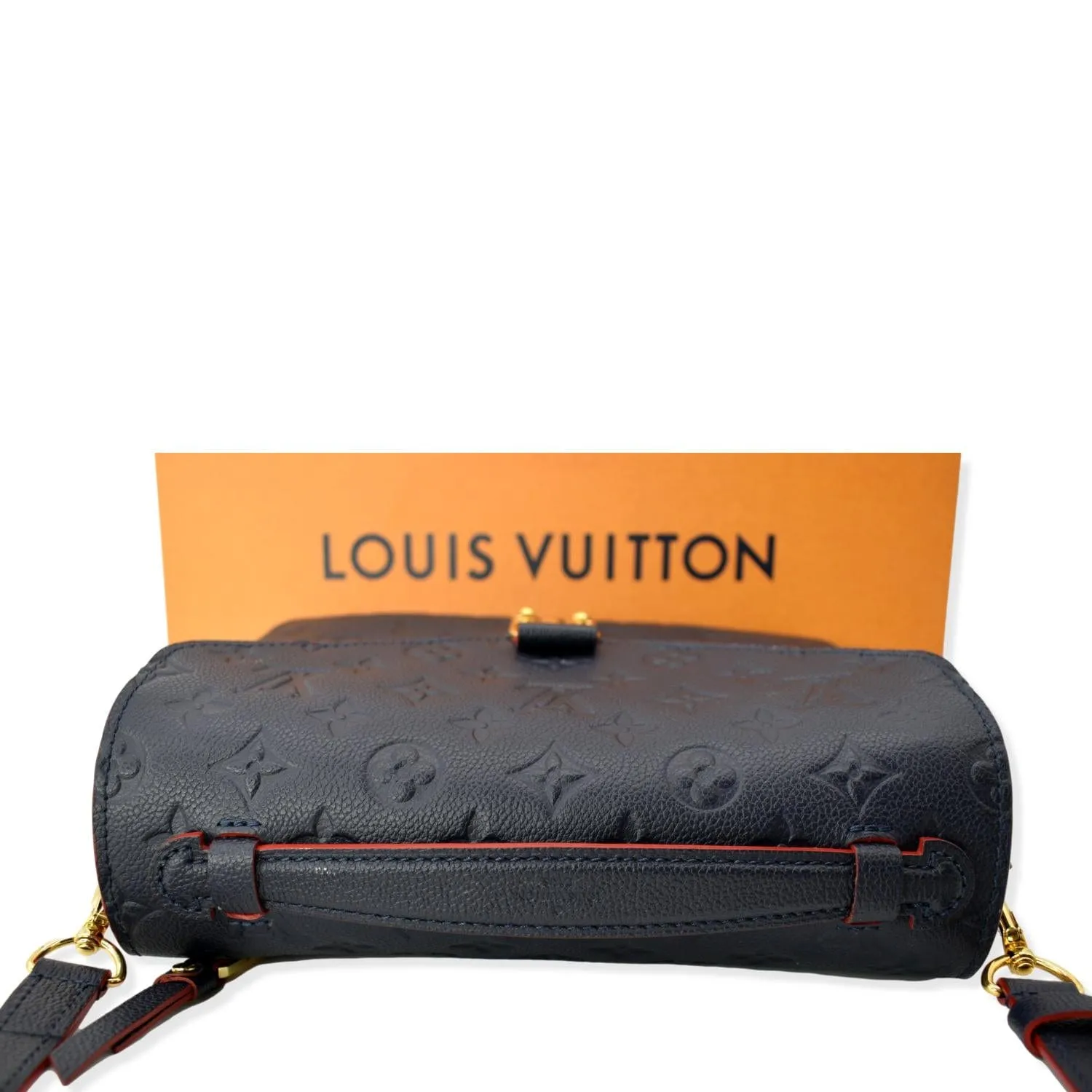 LOUIS VUITTON Metis Pochette Empreinte Leather Crossbody Bag Blue