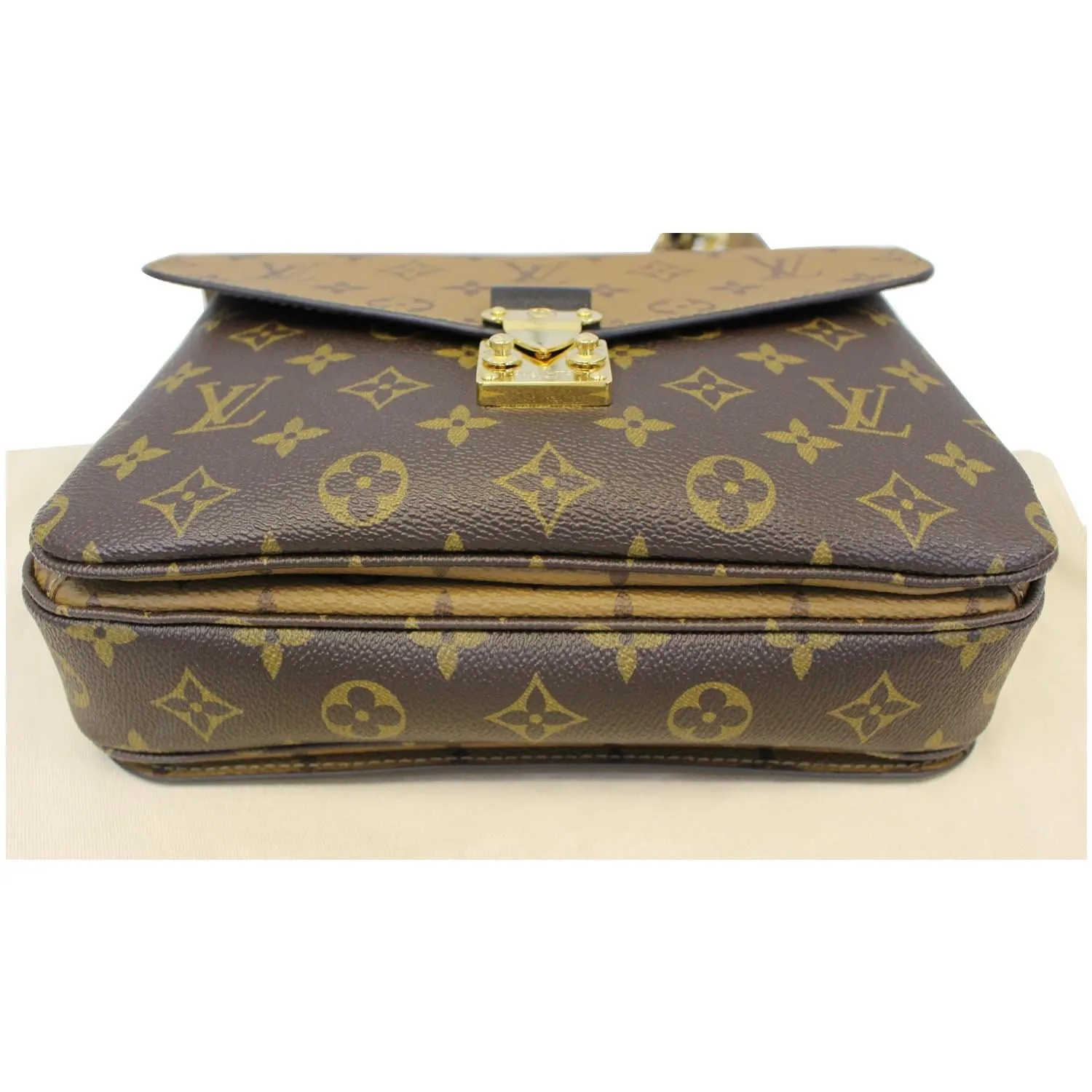 LOUIS VUITTON Metis Pochette Reverse Monogram Canvas Crossbody Bag Brown