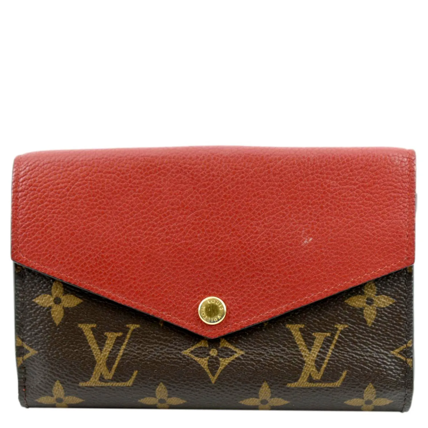 LOUIS VUITTON Pallas Compact Monogram Canvas Wallet Cerise