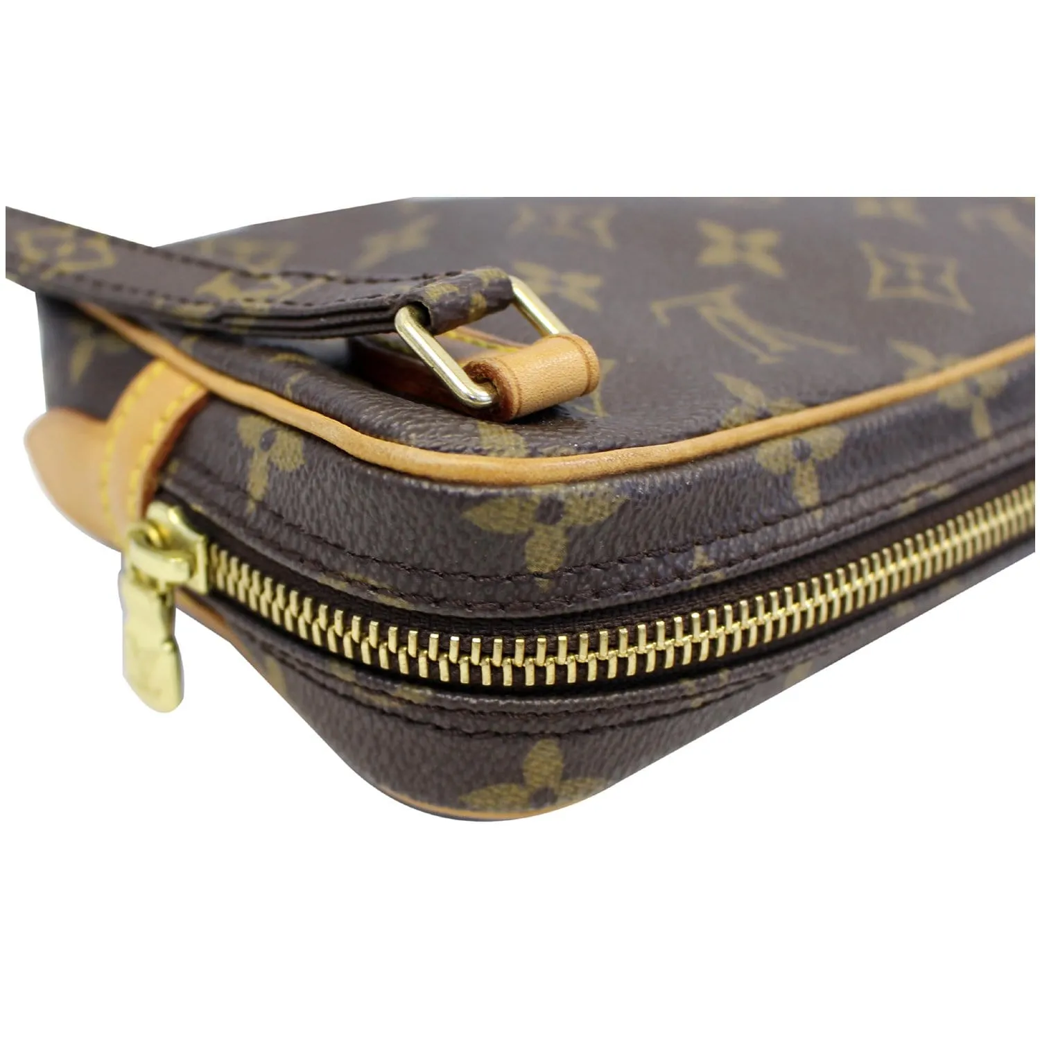 LOUIS VUITTON Pochette Marly Bandouliere Monogram Canvas Crossbody Bag Brown