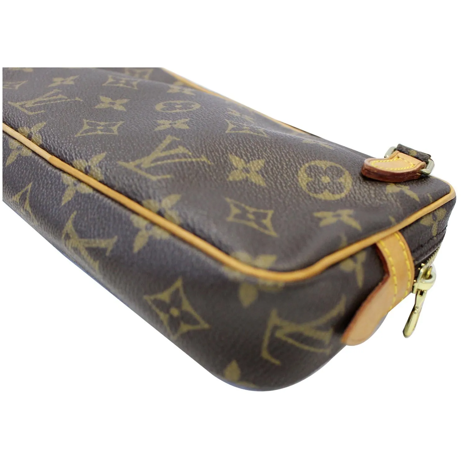 LOUIS VUITTON Pochette Marly Bandouliere Monogram Canvas Crossbody Bag Brown