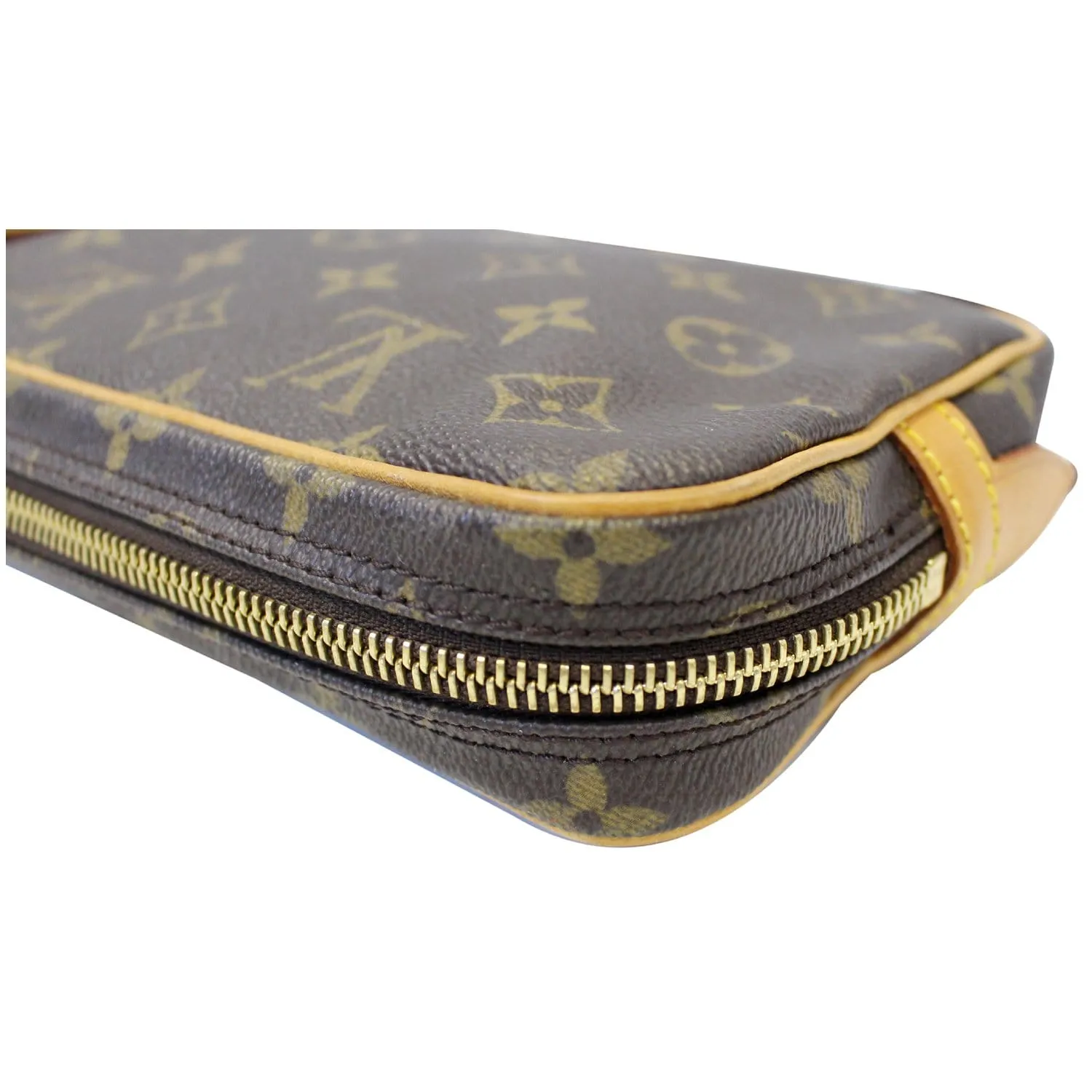 LOUIS VUITTON Pochette Marly Bandouliere Monogram Canvas Crossbody Bag Brown