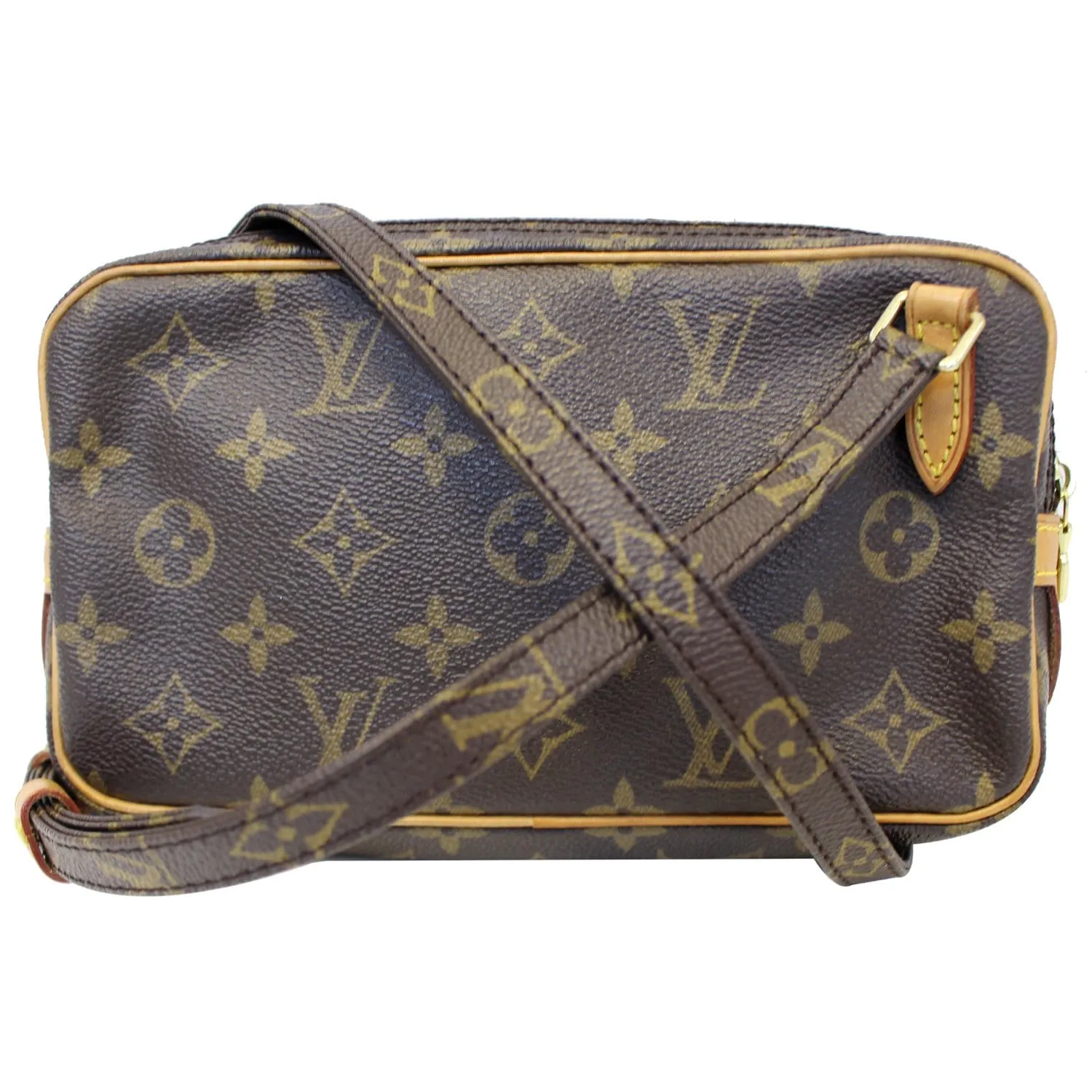 LOUIS VUITTON Pochette Marly Bandouliere Monogram Canvas Crossbody Bag Brown
