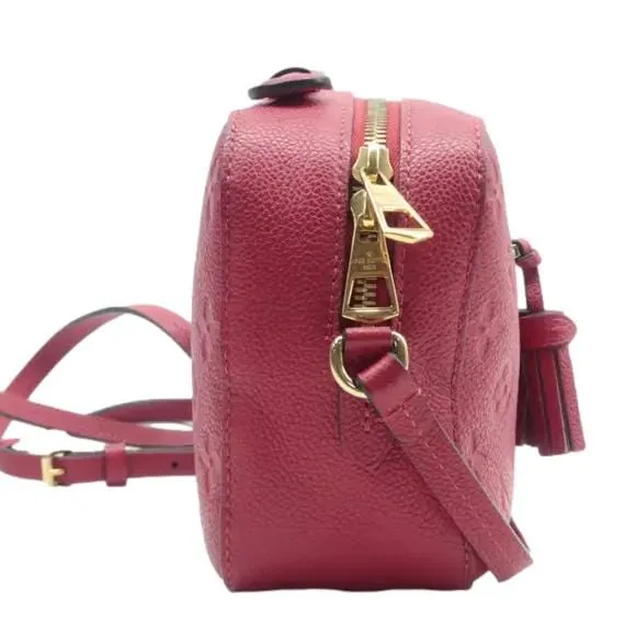 LOUIS VUITTON Saintonge Monogram Empreinte Leather Crossbody Bag Red