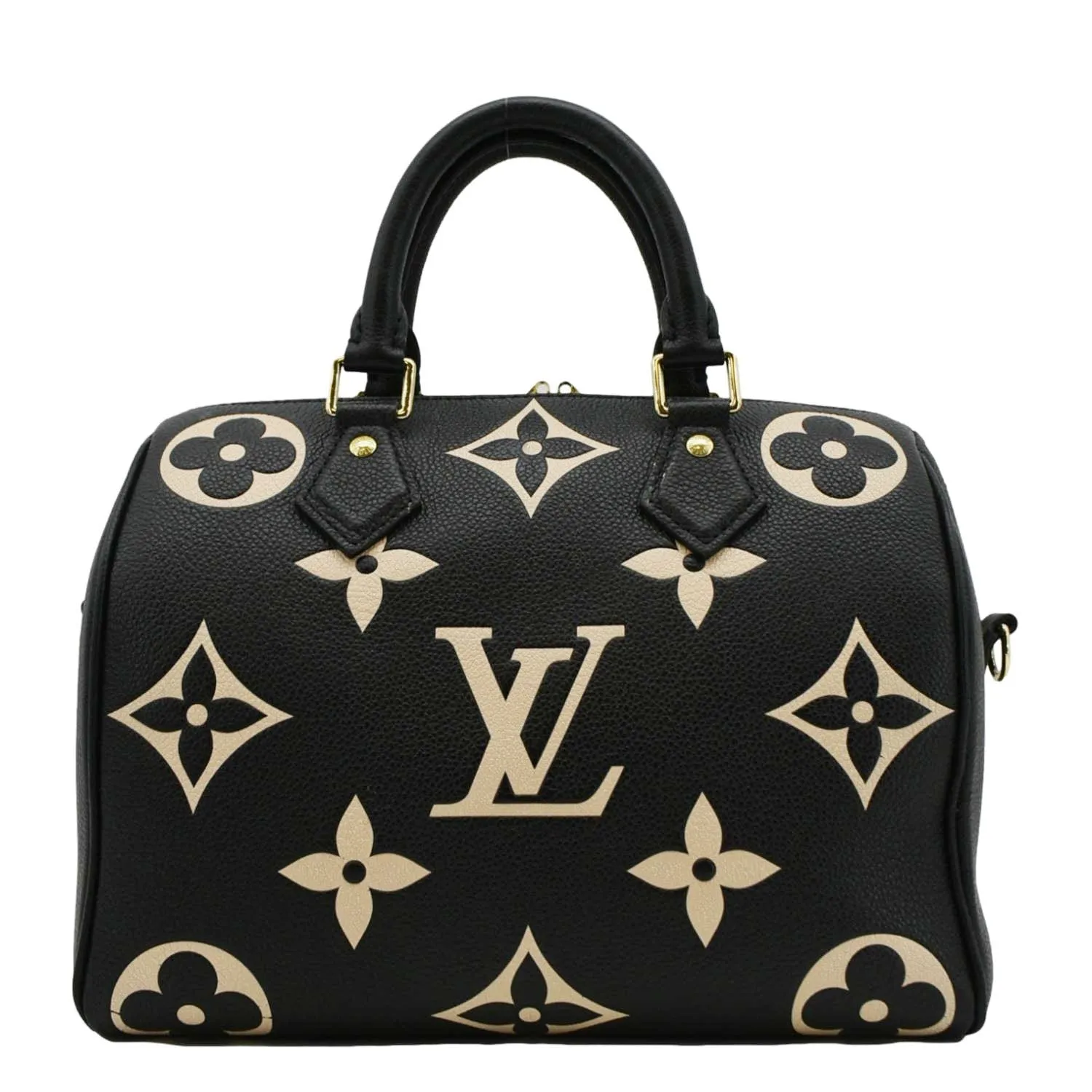 LOUIS VUITTON Speedy 25 Bandouliere Monogram Empreinte Leather Crossbody Bag Bicolor