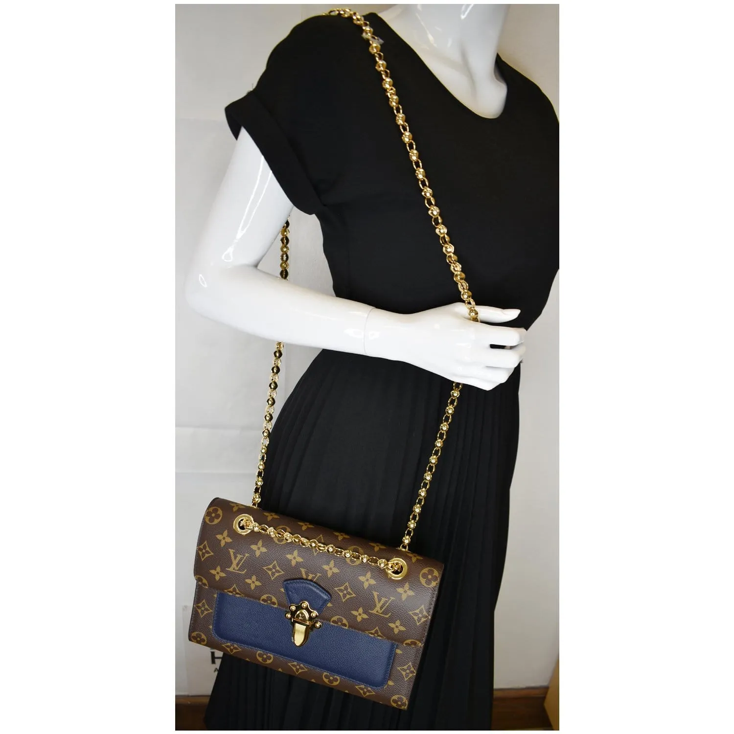LOUIS VUITTON Victoire Monogram Canvas Crossbody Bag Navy