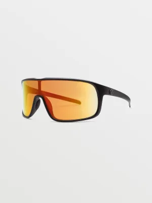 Macho Matte Black Sunglasses (Gray Red Lens) - GRAY RED CHROME
