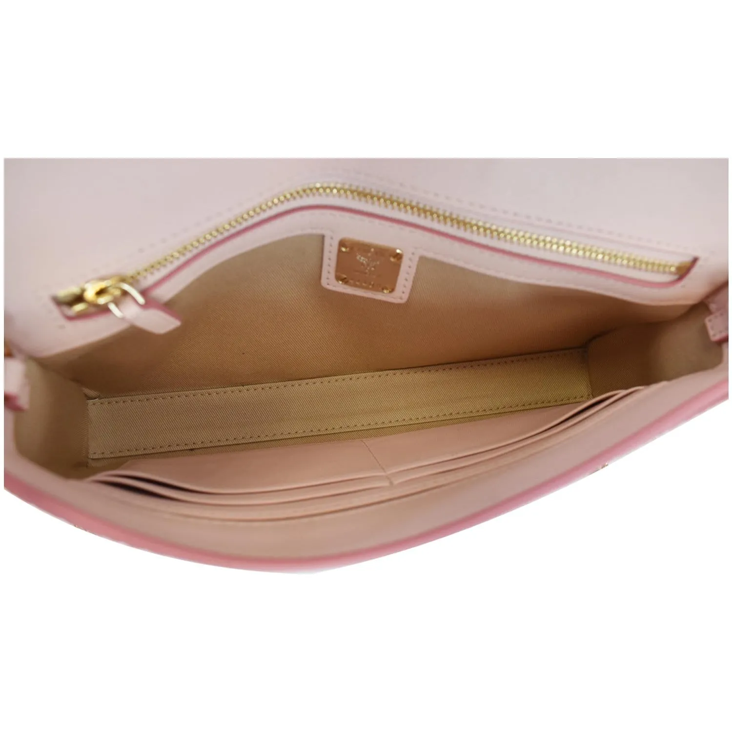 MCM Patricia Visetos Leather Crossbody Wallet Powder Pink