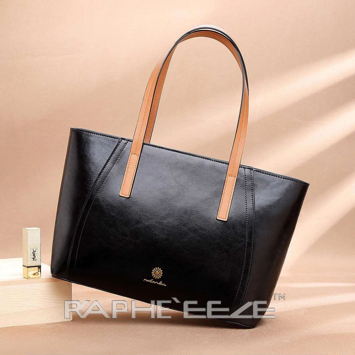 Medium Sized Tweed Bags for Women - Classic Black Color