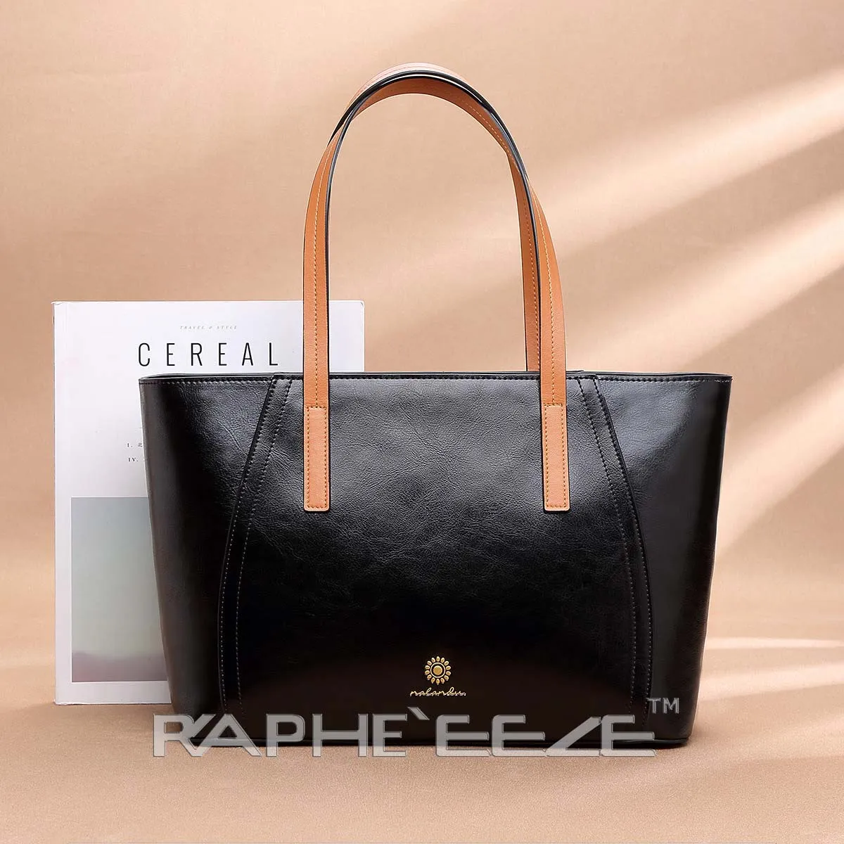 Medium Sized Tweed Bags for Women - Classic Black Color