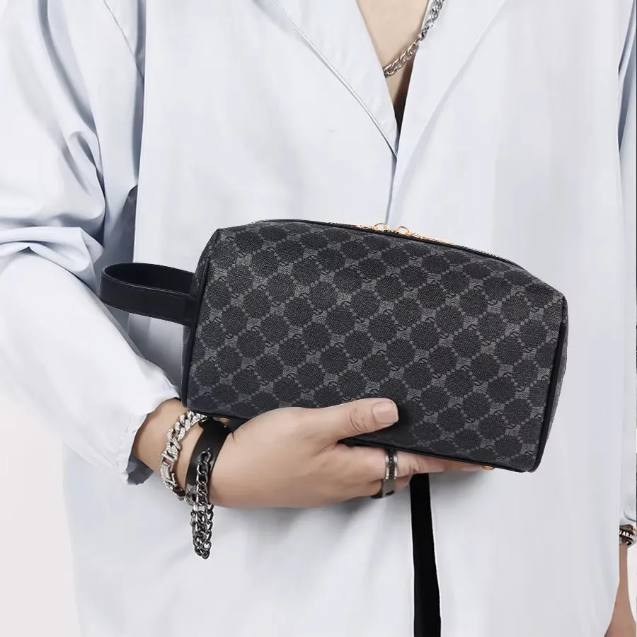 Men Clutch Bag Men Handbag Men Wristlet Bag Men Toiletry Bag Large Capacity Waterproof Lightweight Applicable to Universities Fo