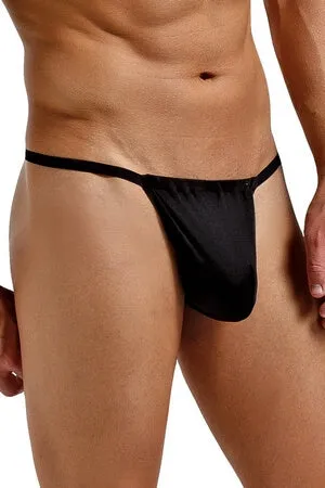 Mens Black Silk G-String