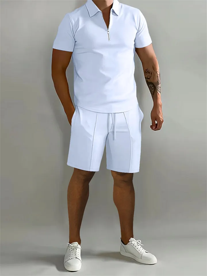 Men's Casual Loose Short Sleeve Polo Shirt   Sport Shorts