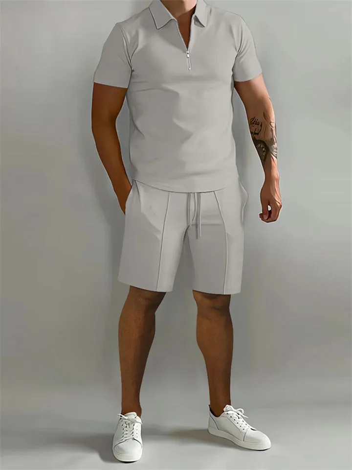 Men's Casual Loose Short Sleeve Polo Shirt   Sport Shorts