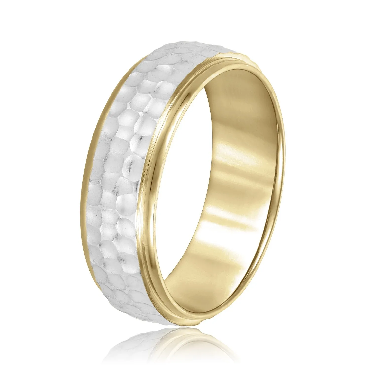 Men's Classic Hammered Step Edge Band