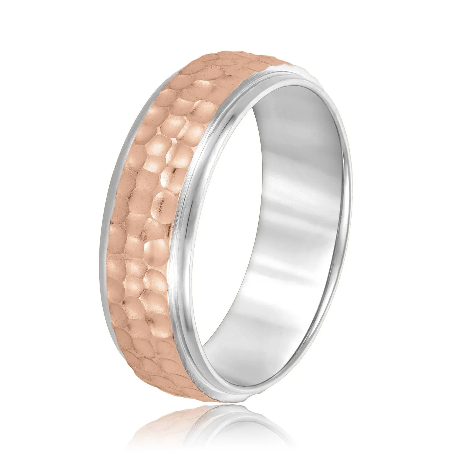 Men's Classic Hammered Step Edge Band