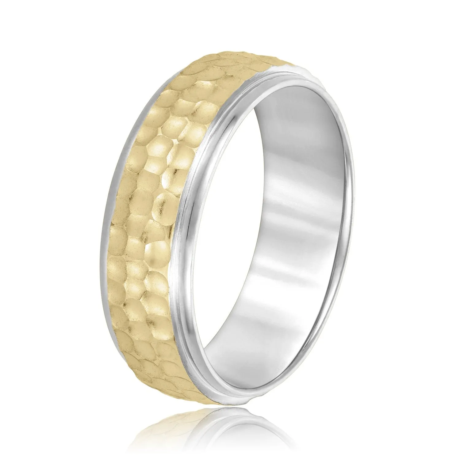 Men's Classic Hammered Step Edge Band