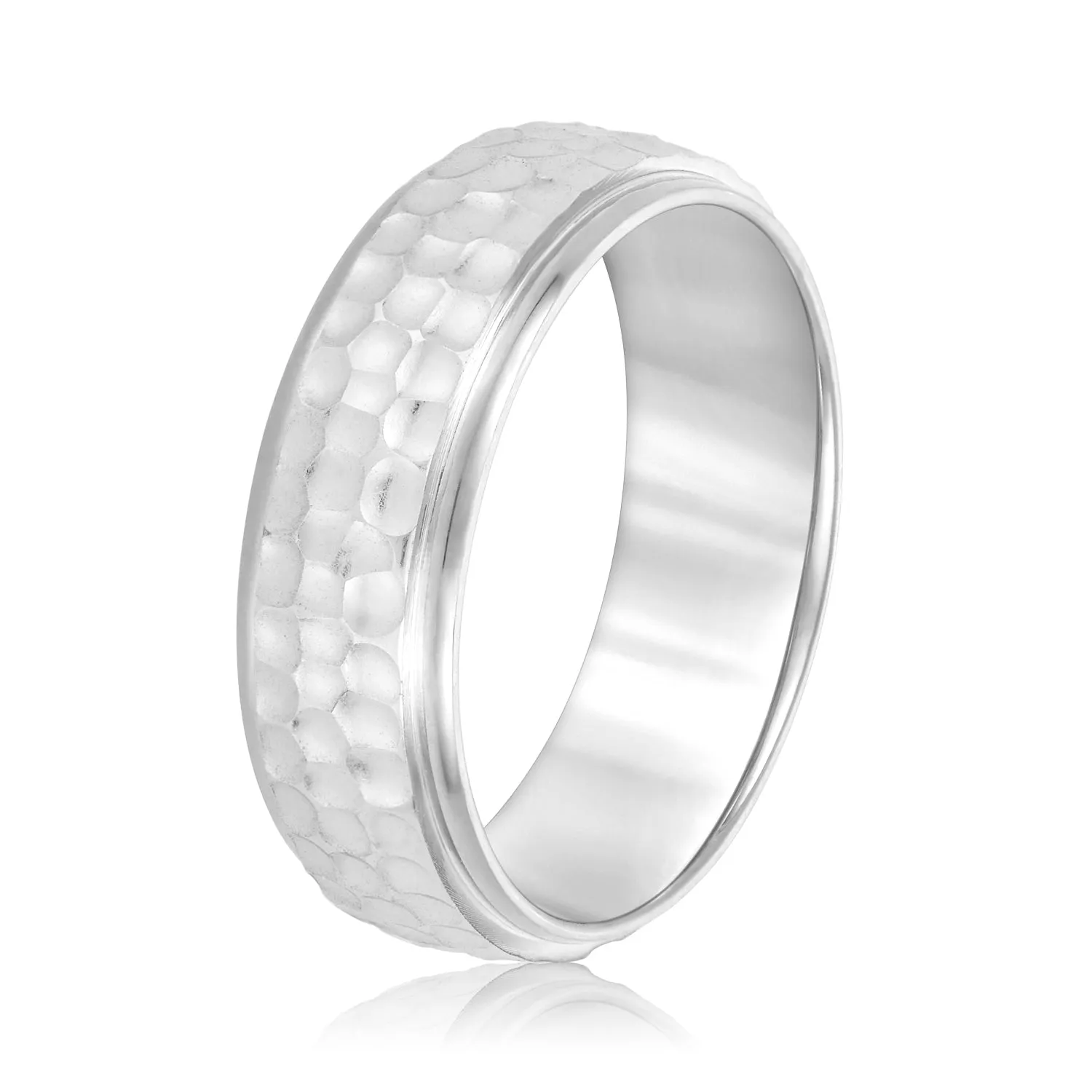Men's Classic Hammered Step Edge Band
