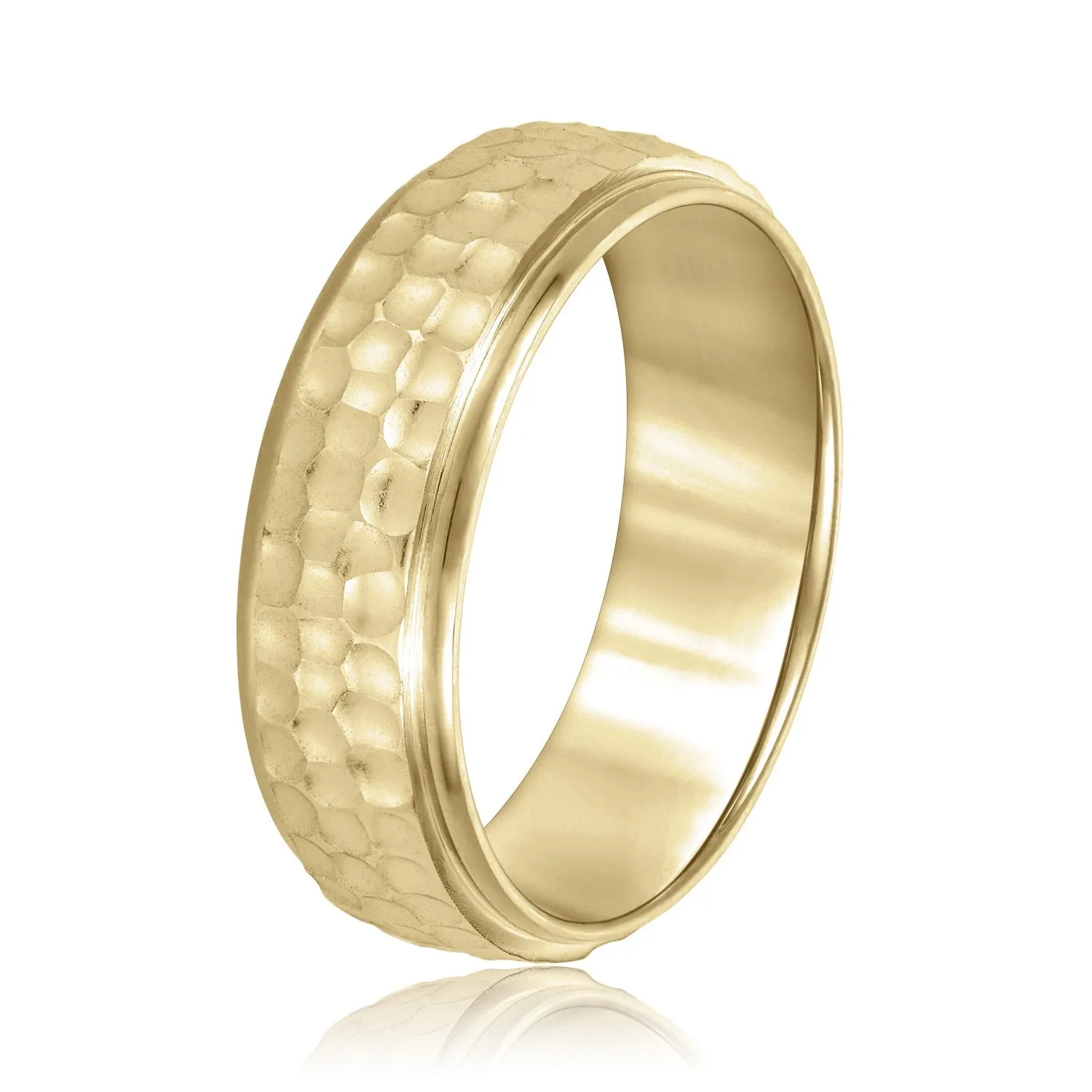 Men's Classic Hammered Step Edge Band