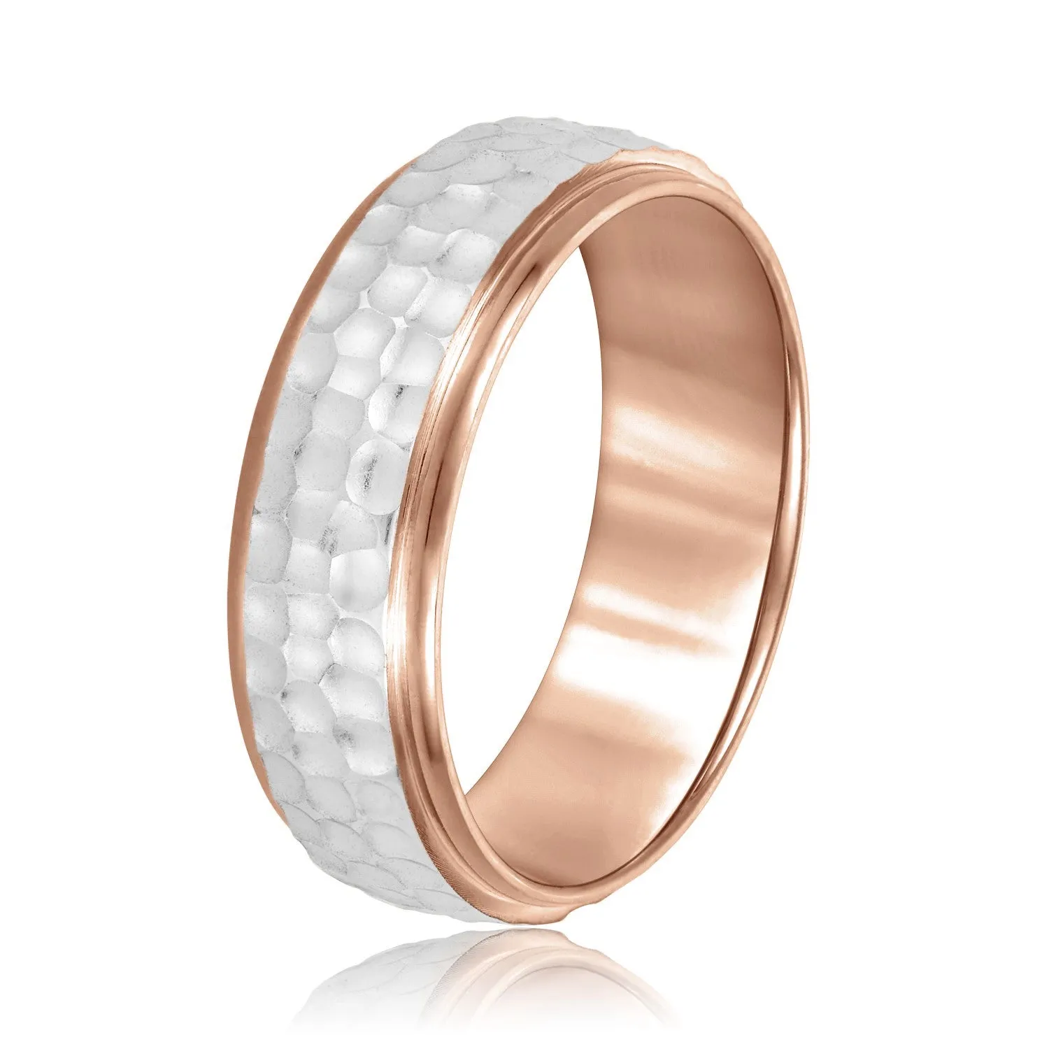Men's Classic Hammered Step Edge Band