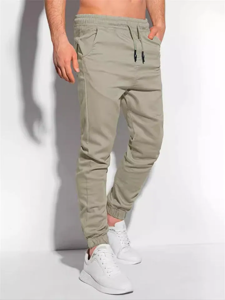Men's Daily Wear Simple Loose Ankle-Tied Casual Pants
