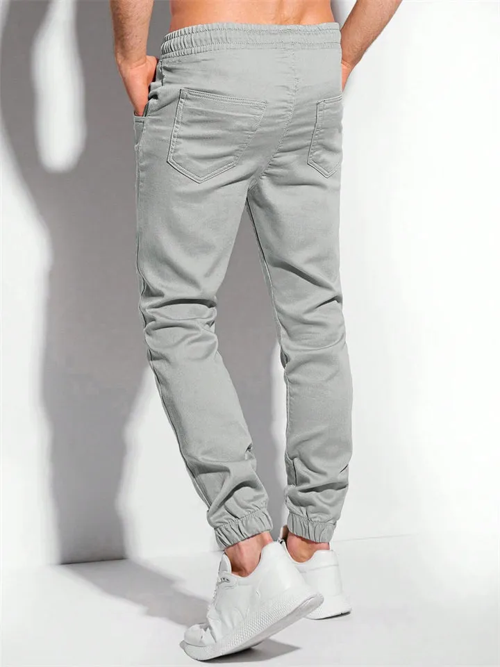 Men's Daily Wear Simple Loose Ankle-Tied Casual Pants