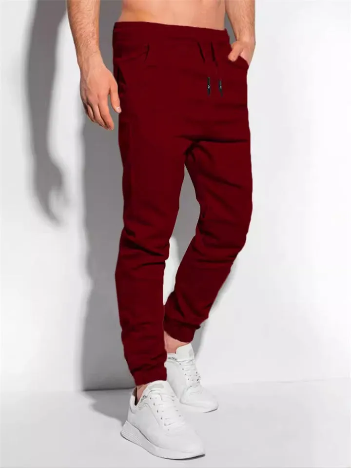Men's Daily Wear Simple Loose Ankle-Tied Casual Pants